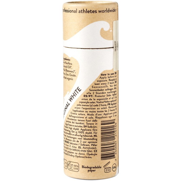 2026 Suntribe Økologisk Mineral Zink Solstift SPF 50 STZS - White